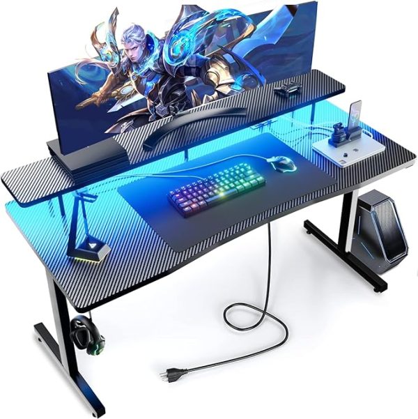 55 Inch Gaming Desk, Computer Gamer Desk